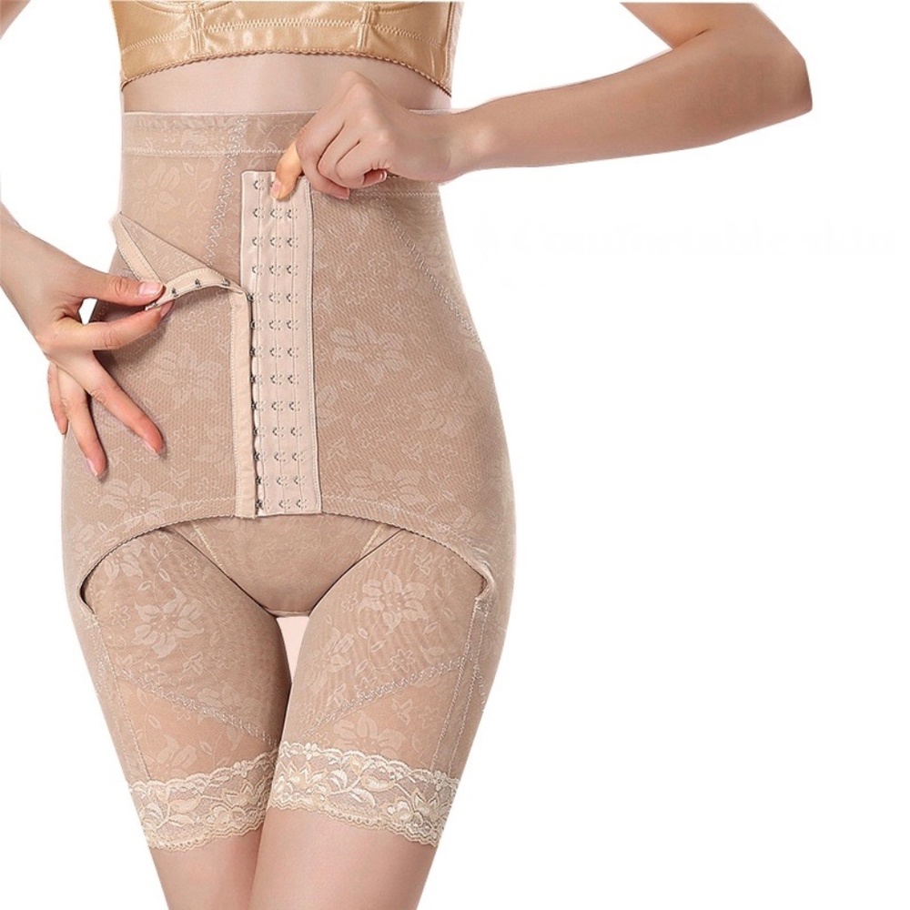 Beige shaper with drop down back. Plus size Shaping Panties.